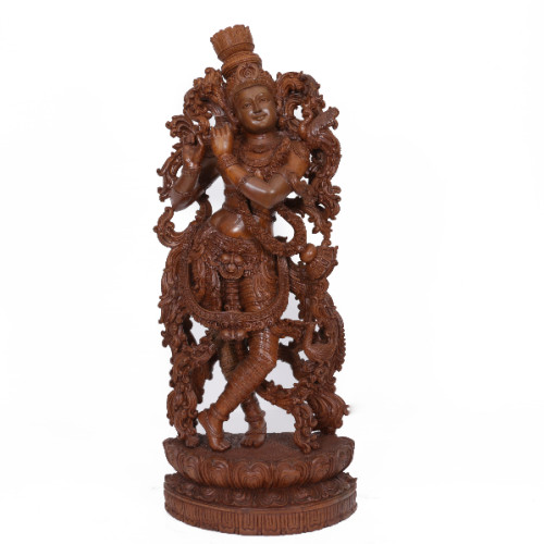 30 inch Teak wood Krishna 