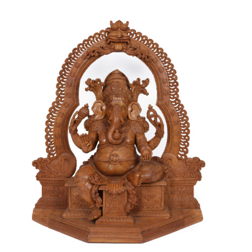 32 inch Prabha Ganesh Teak wood 