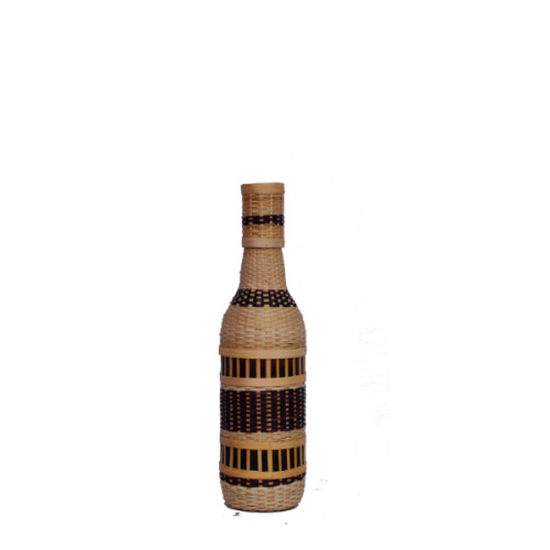 Bottle weaved in bamboo