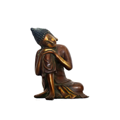 Brass Buddha 6.5 inch height X 5 inch width X 4 inch depth 
