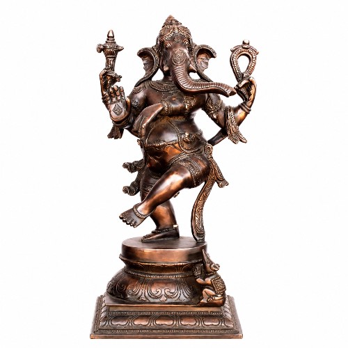 BRASS DANCING GANESH 12 INCH