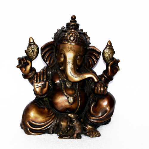 BRASS GANESH 13.5 INCH X 12 INCH X 8.5 INCH