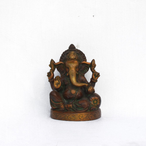 Brass Ganesh 7 inch X 5 inch X 4 inch 