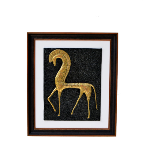 Brass impose Horse  (15 inc X 12 inch) with Frame (22 inch x 19 inch)