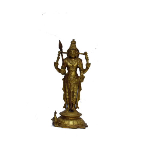 Brass Karthikayan 10 inch ( Height) X 4 inch ( width) X 4 inch (depth) 