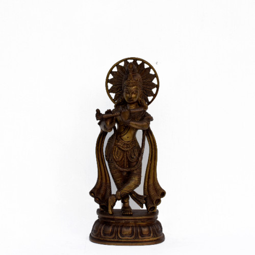 BRASS KRISHNA 10 INCH x 4 INCH x 2.5 INCH 