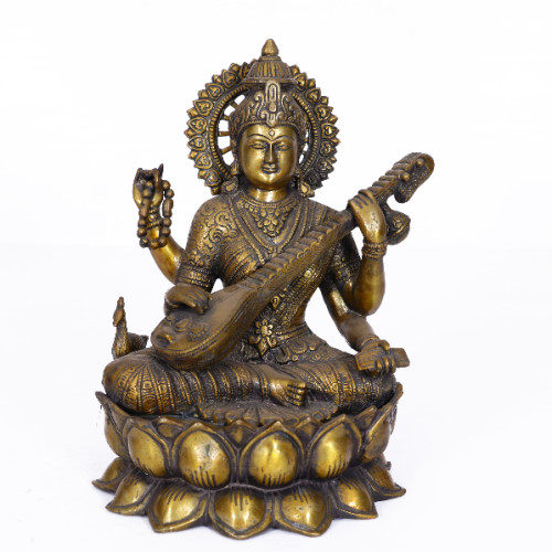 Brass Sarswathi  12 inch 
