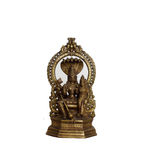 Brass Vishnu Lexmi in Brass with 10 inch Height X 5 inch Width X 3 inch Depth 