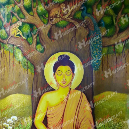 BUDDHA MURAL 3FT HEIGHT X 2 FT WIDTH HAND PAINTED ARTIST MR. SAJI