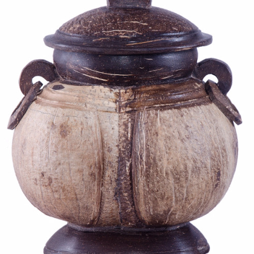 Coconut shell Pot hand made 