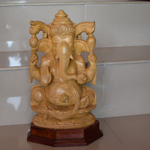 Ganesh 12 inch white wood
