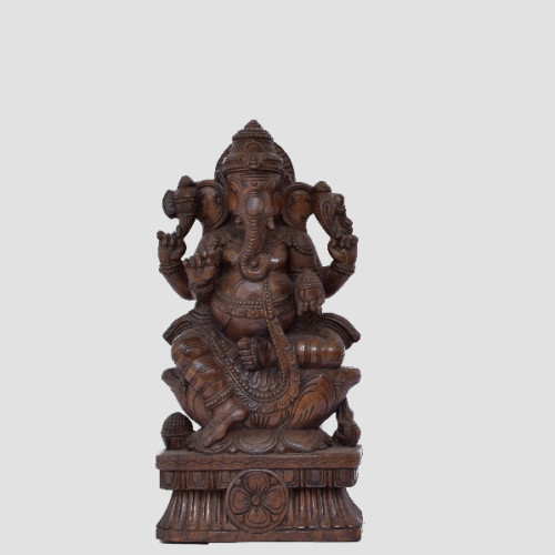 GANESH 24 INCH X 16 INCH X 6 INCH WAGA WOOD HAND MADE CRAFT