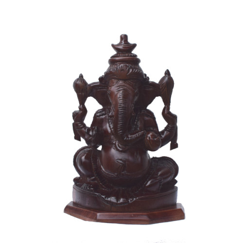 GANESH ROSE WOOD 8 INCH (H) X 6 INCH (W) X 4 INCH (D) HAND MADE CRAFT