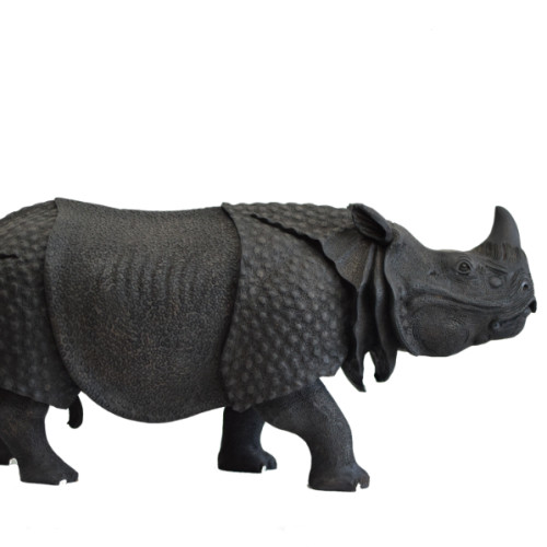 Indian rhinoceros Waga wood 12 inch 
