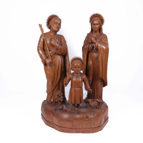 Joseph Mary and Jesus 22 inches in Teak wood