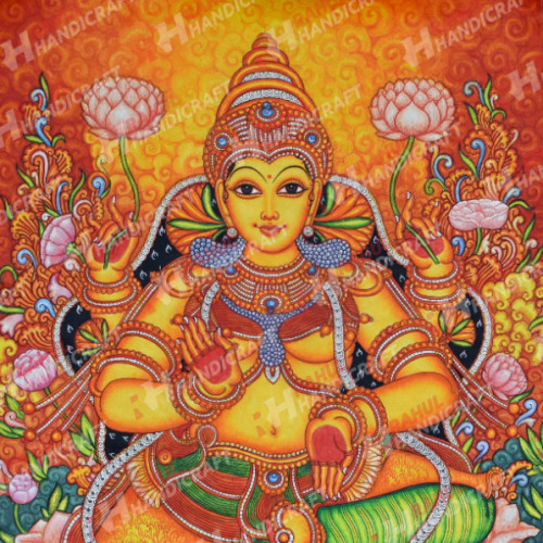 Kerala Mural Painting 3 ft X 2 ft Sree Lexmi   in Canvas with acrylic