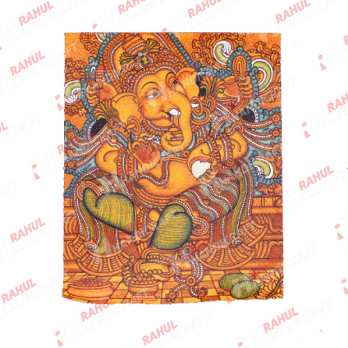 Kerala Mural Painting Ganesh 13 inch height X 11 inch width Artist Saji canvas with acrylic original