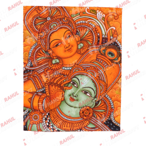 Kerala Mural Painting Radha Krishna 13 inch height X 11 inch width Artist Saji canvas with acrylic original