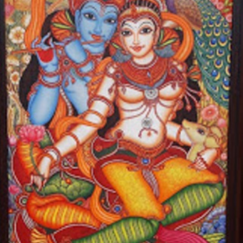 Kerala Mural Painting Radha Krishna
