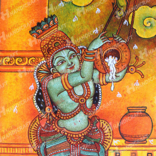KRISHAN MURAL 18 INCH HEIGHT X 10 INCH WIDHT ORGIAL PAINTING BY SAJI