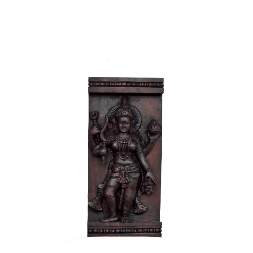 Mahishasura mardini wall panel 16 inch height X 7.5 inch width X 2 inch depth antique finishing polishing.
