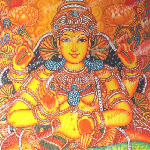 MURAL LAKSHMI 3 FT X 2 FT ARTIST SAJI ORIGINAL CANVAS PAINTING  