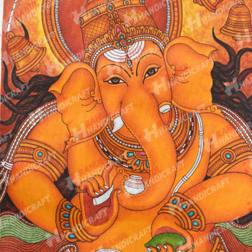 MURAL PAINT GANESH 2 FT X 1.5 FT ORGINAL PAINTING ARTIST SAJI 