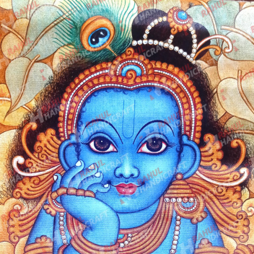 Mural Painting 2ft Bala Krishnan acrylic in Canvas 20.5 INCH X 16 INCH original painting  