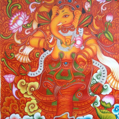 Mural Painting Ganesh Standing 