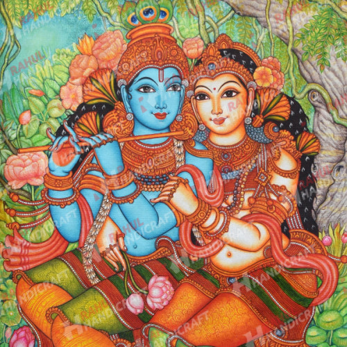 MURAL RADHA KRISHNA ARTIST SAJI 3 FT HEIGHT X 2 FT WIDTH 