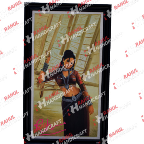 Oil painting 34 inch (H) x 17 inch (W) (with fraim 39 inch X 22 inch ) 