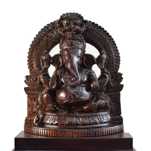 ROSE WOOD GANESH 14 INCH WITH BASE 17 INCH 