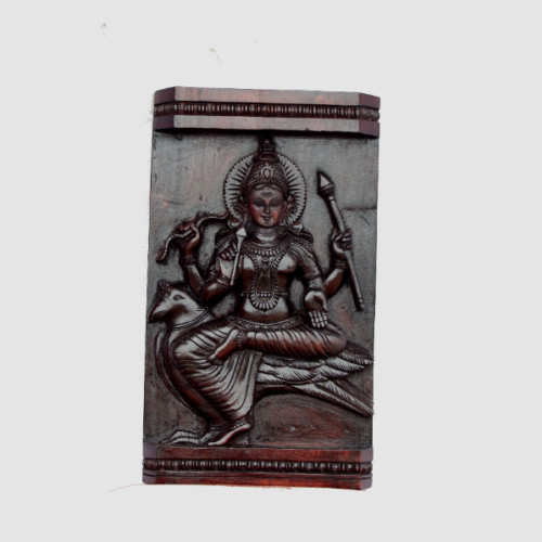 Shani wall panel 16 inch height X 9.5  inch width X 2 inch depth antique finishing polishing. Mahagani Wood with rose wood fishing