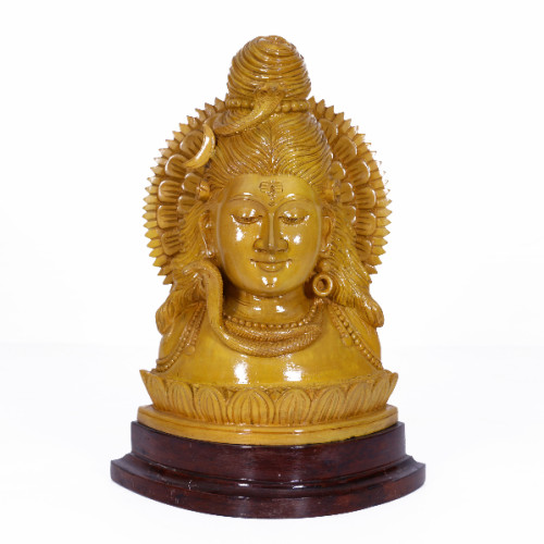 Shiva Head 15 inch white wood