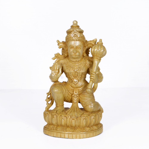 Sree Hanuman 18 inch white wood