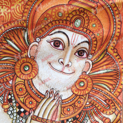 SREE HANUMAN MURAL 12 INCH HEIGHT X 9 INCH WIDTH ARTIST SAJI 