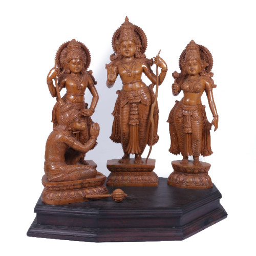 Sree Ram (22 inch),Lexman  (20 inche), Seetha (20 inch), Hanuman 7 inch Teak wood craft
