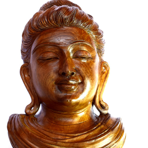 Teak wood Buddha Head 9 inch 