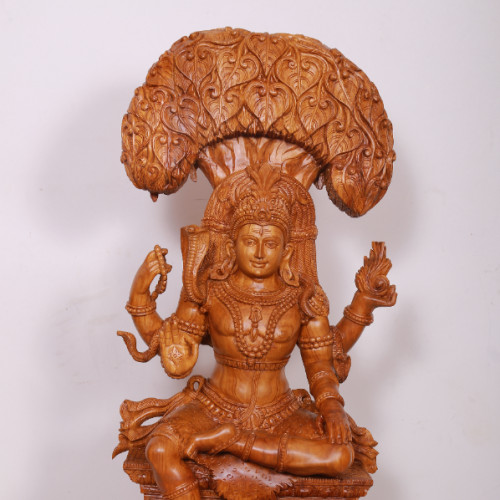 Teak wood Dakshinamurthy 37  inch Rahul handicraft arist Mr. Venu full hand made craft  width 18 inch and depth 18 inch 