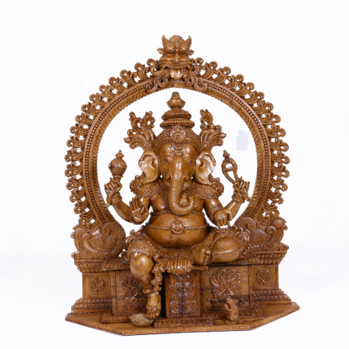 Teak wood Ganesh Prabha 28 inches 