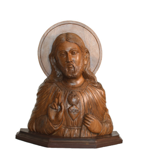TEAK WOOD JESUS 10 INCH 
