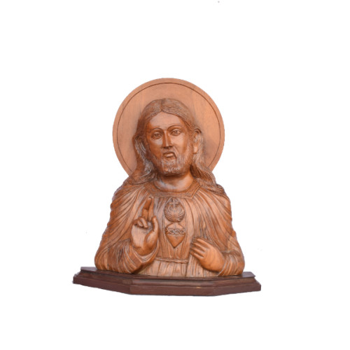 TEAK WOOD JESUS 12 INCH 