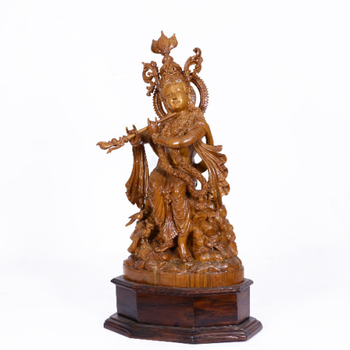Teak Wood Krishna 23 inch 