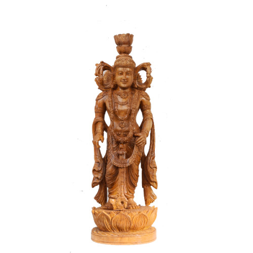 TEAK WOOD KRISHNA 25 INCH (H) X 8 INCH (W) x 7 INCH (D) ARTIST MR. KUTTAN 