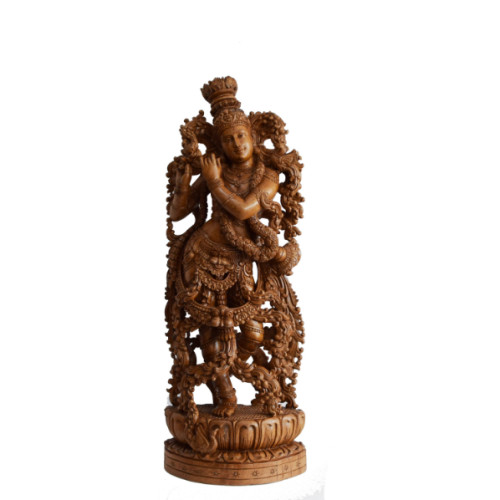 Teak Wood Krishna 36 inch 