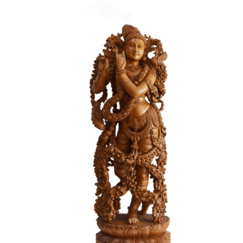 Teak Wood Krishna 46 inch 