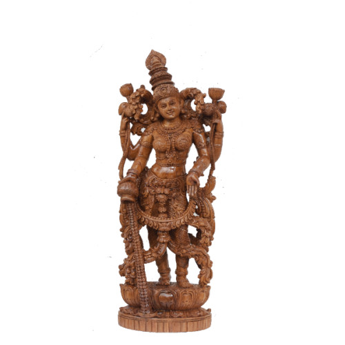 TEAK WOOD LAKSHMI 24 INCH  (H) X 8 INCH (W) X 5 INCH (D) CURVED BY MR PRAVEEN 