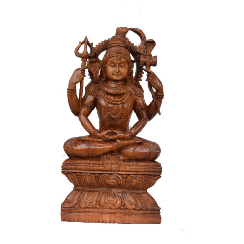 TEAK WOOD SHIVA 18 INCH  ARTIST VIJAYAN 