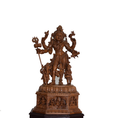 Teak wood Shiva Standing 32 inch height with base X 16 inch width X 12 inch depth with base (actual 27 x 14.5 x10 inch)  