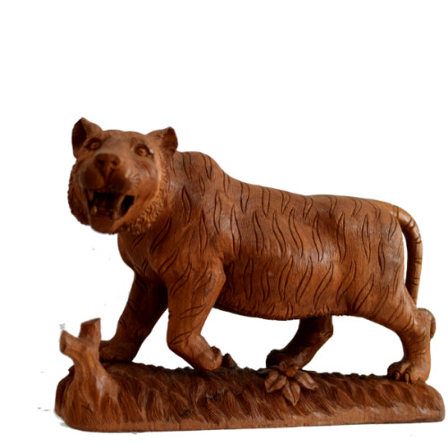 Teak Wood Tiger 12 inch 